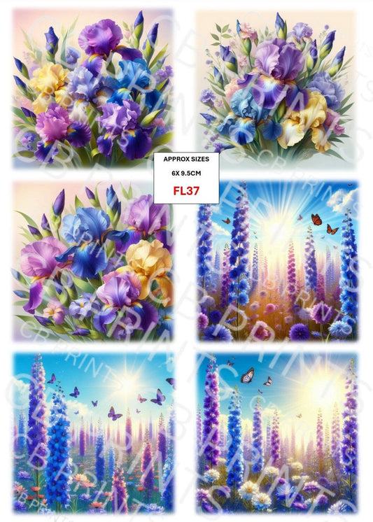 Floral Decoupage Print FL37 | Mulberry Paper