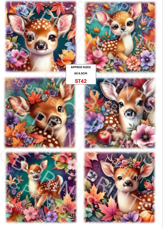 Stag Decoupage Print ST42 | Mulberry Paper