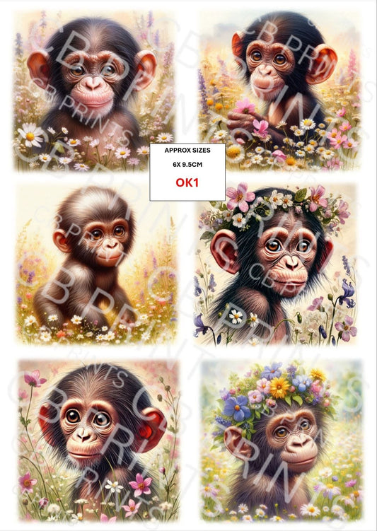 Monkey Decoupage Paper OK1 – Mulberry Paper Print
