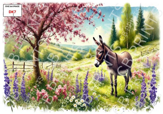 Donkey Decoupage Paper DK7 – Mulberry Paper Print