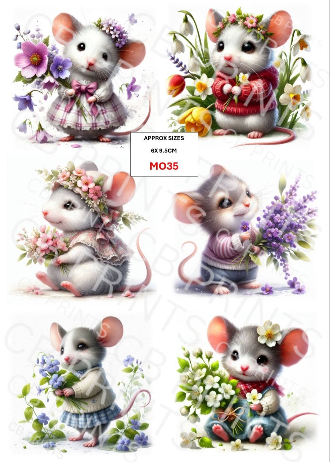 Mouse Decoupage Paper MO35 – Mulberry Paper Print