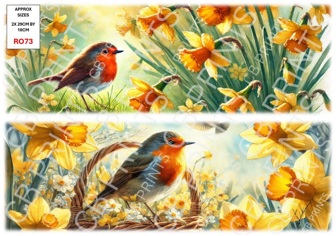 Robin Decoupage Paper Print RO73 | Mulberry Paper