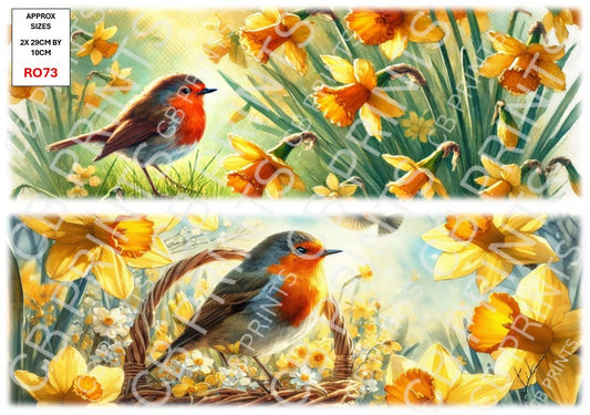 Robin Decoupage Paper Print RO73 | Mulberry Paper