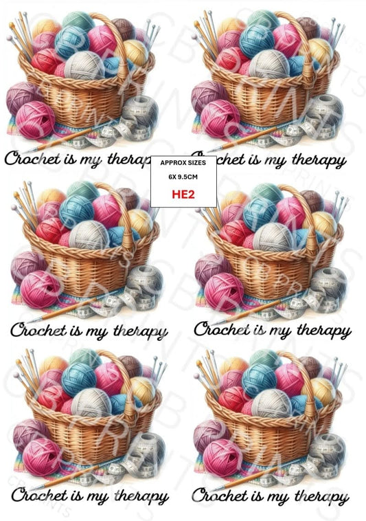 Crochet Decoupage Paper Print HE2 | Mulberry Paper | CB Paper Prints