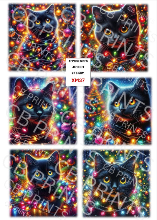 Christmas Cat Decoupage Paper XM37 – Mulberry Paper Print