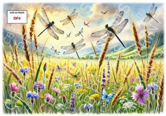 Dragonfly Decoupage Paper Print DF4 – Mulberry Paper