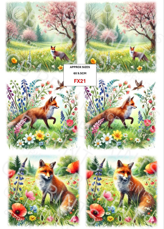 Fox Decoupage Print FX21 | Mulberry Paper
