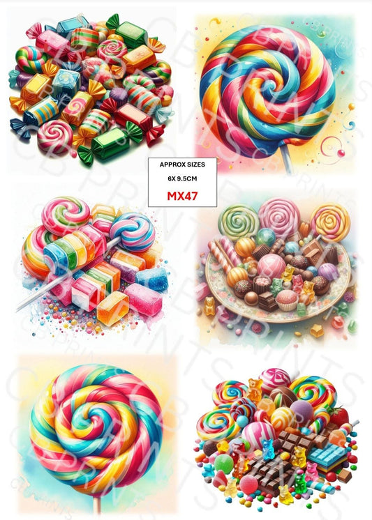 Sweet Themed Decoupage Paper MX47 – Mulberry Paper Print