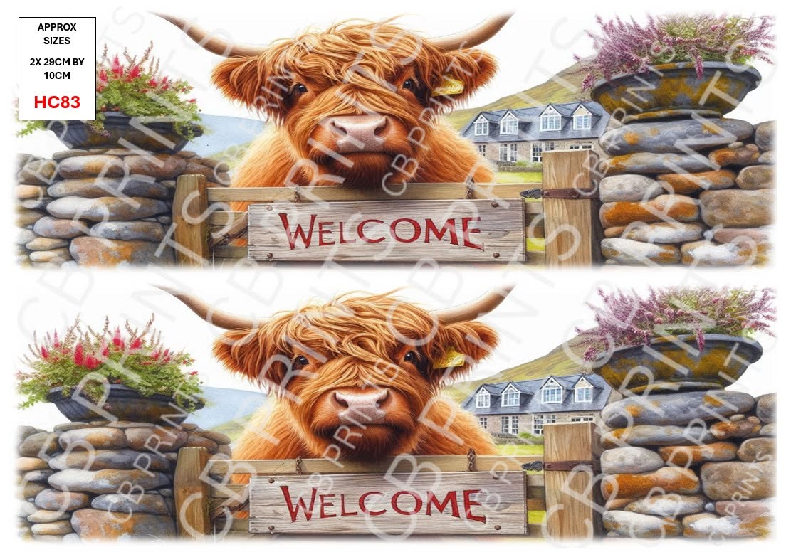 Highland Cow Decoupage Print HC83 | Mulberry Paper