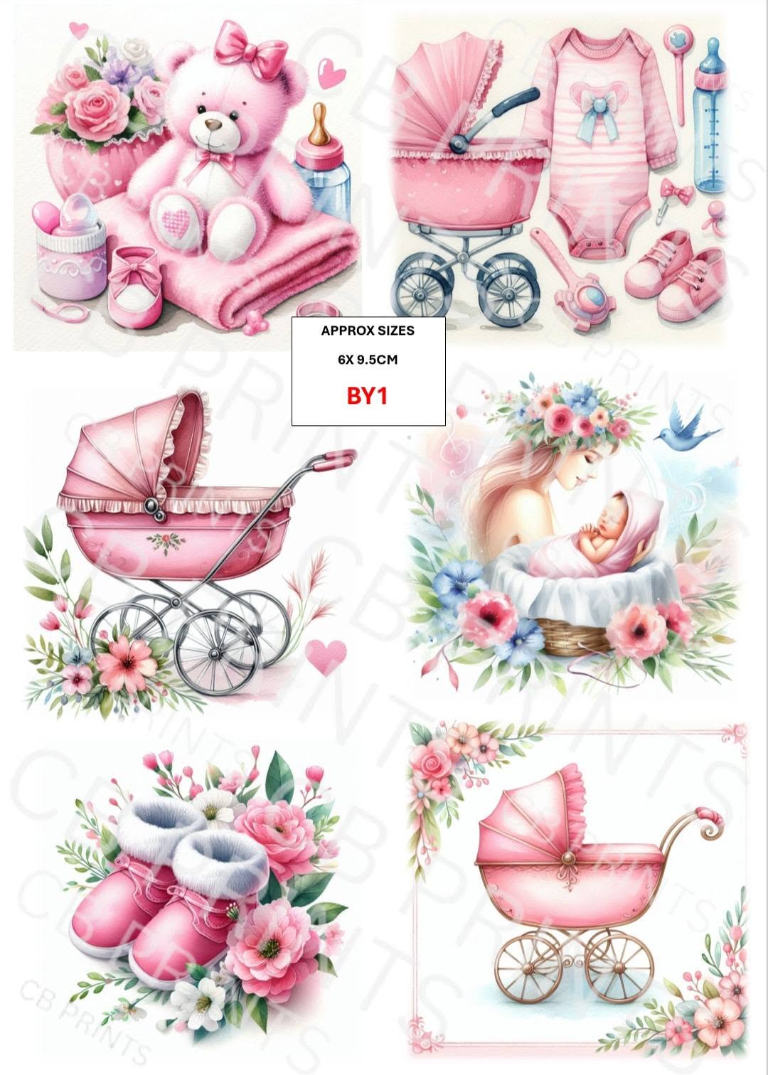 New Baby Decoupage Print BY1 | Mulberry Paper