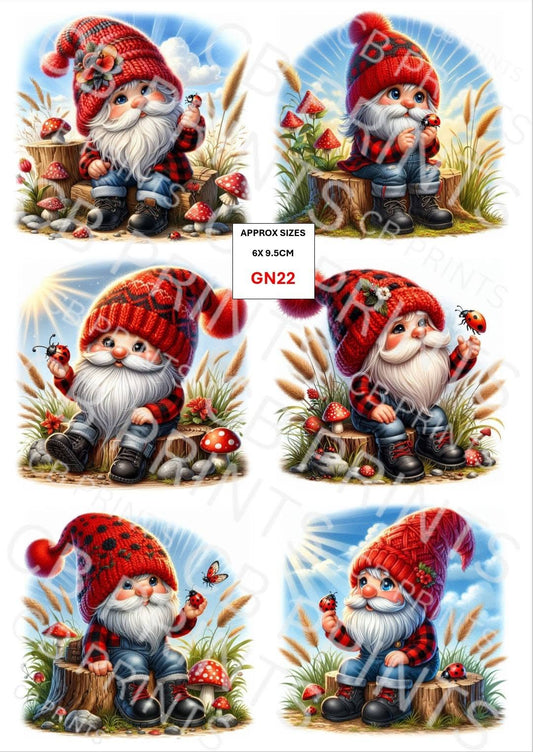 Gnome/Gonk Decoupage Paper Print GN22 – Mulberry Paper