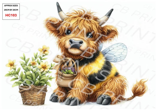Highland Cow Decoupage Print HC103 | Mulberry Paper