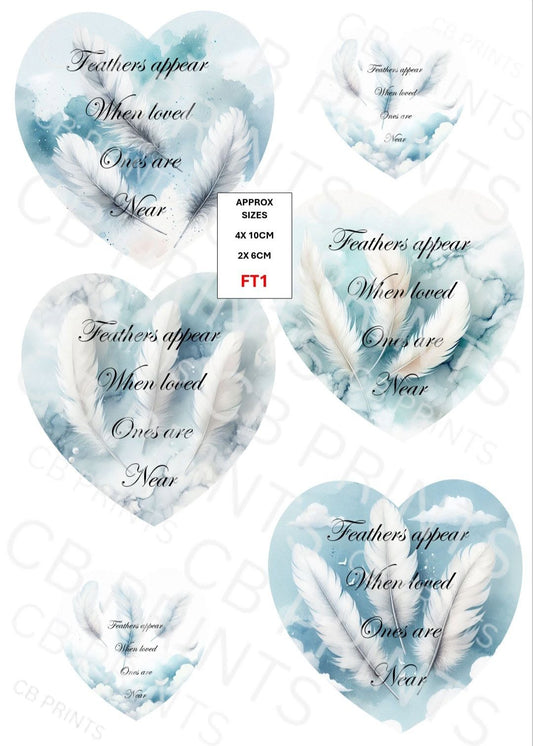 Feather Remembrance & Bereavement Decoupage Paper FT1 – Mulberry Paper Print