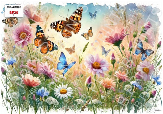 Butterfly Decoupage Paper Print BF20 – Mulberry Paper