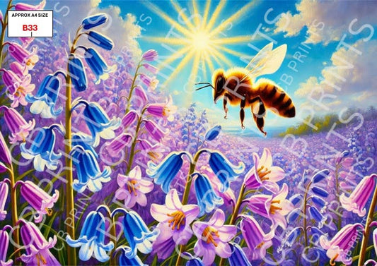Bee Decoupage Print B33 | Mulberry Paper