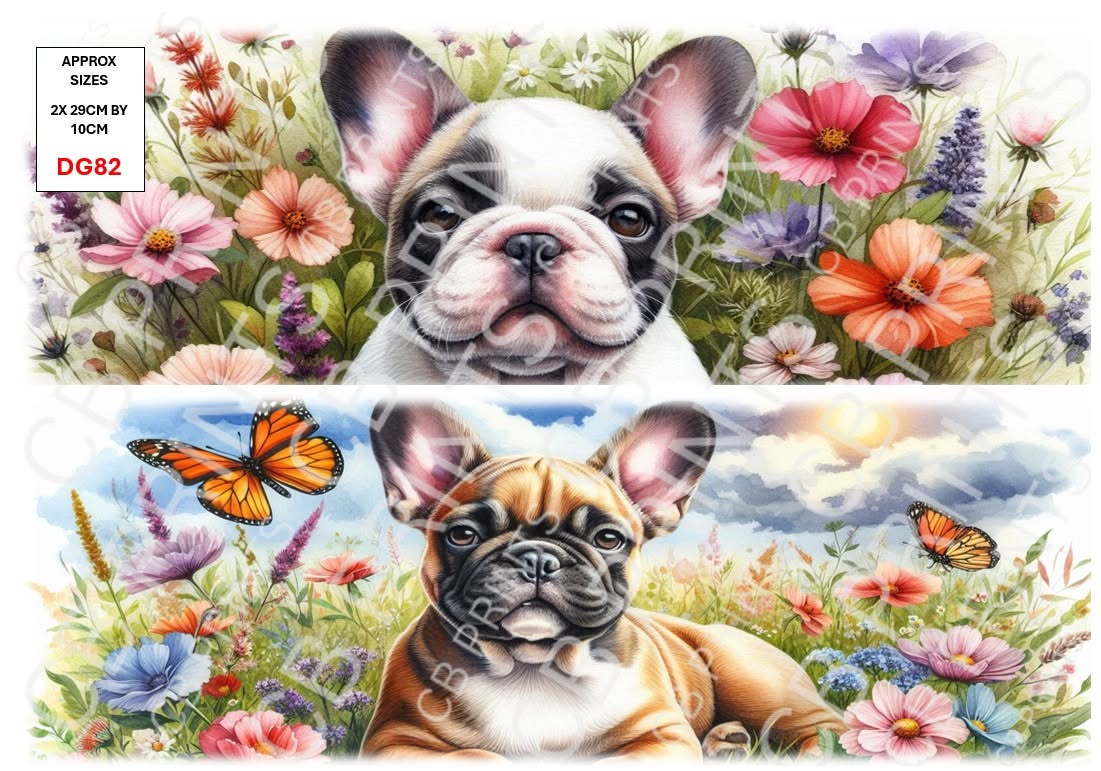 French bulldog Decoupage Print DG82 | Mulberry Paper