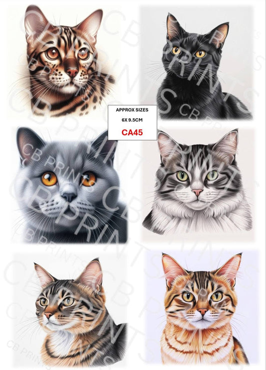 Cat Decoupage Paper CA45 – Mulberry Paper Print