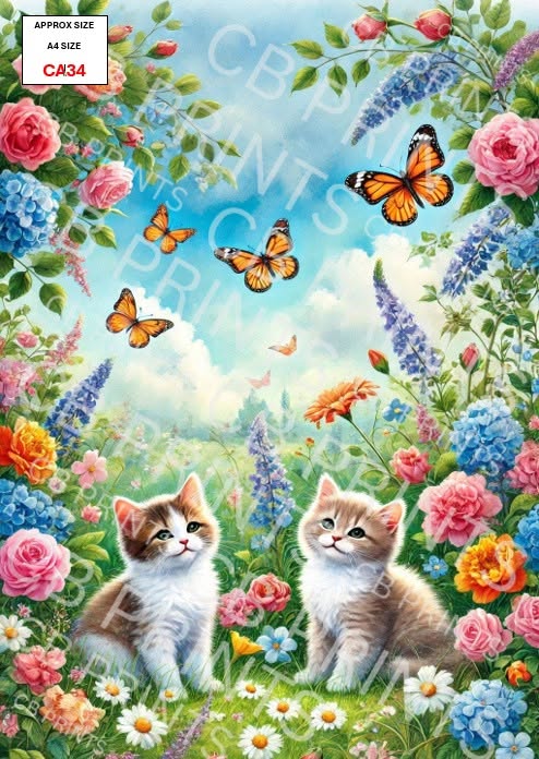 Cat Decoupage Paper CA34 – Mulberry Paper Print