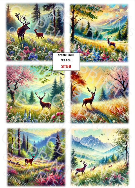 Stag Decoupage Print ST56 | Mulberry Paper