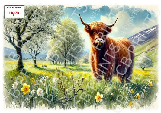 Highland Cow Decoupage Print HC73 | Mulberry Paper
