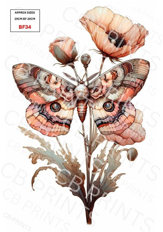 Butterfly Decoupage Paper Print BF34 – Mulberry Paper