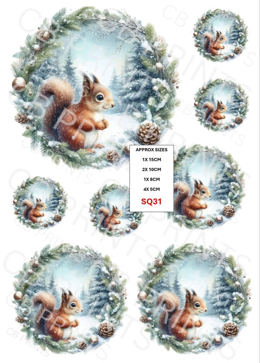 Squirrel Decoupage Print SQ31 | Mulberry Paper