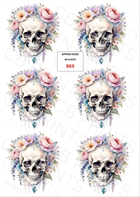 Skull Decoupage Paper Print SK5 – Mulberry Paper