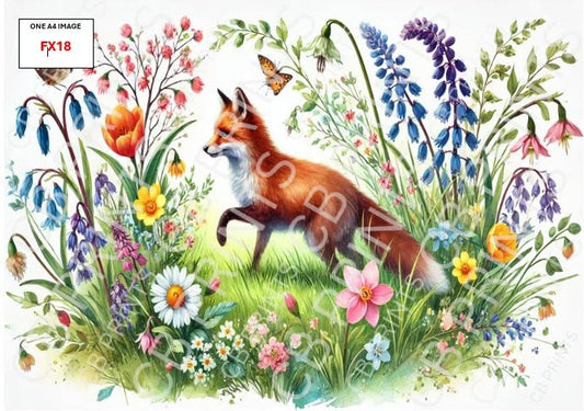 Fox Decoupage Print FX18 | Mulberry Paper