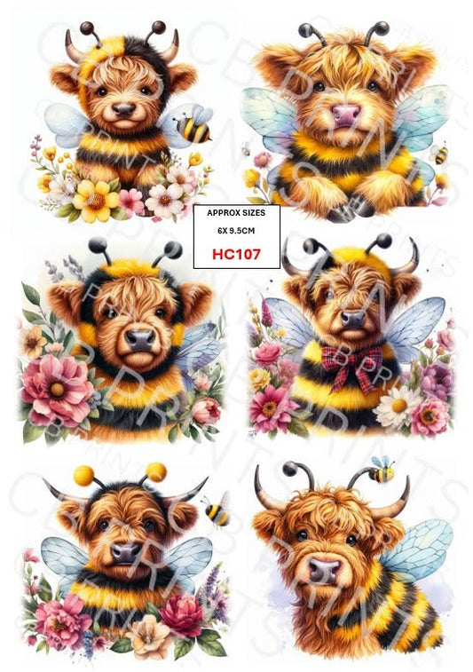 Highland Cow Decoupage Print HC107 | Mulberry Paper