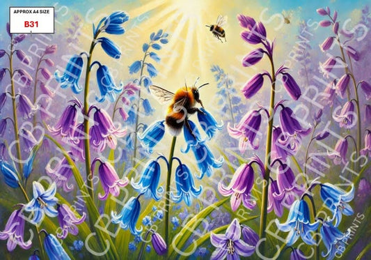 Bee Decoupage Print B31 | Mulberry Paper