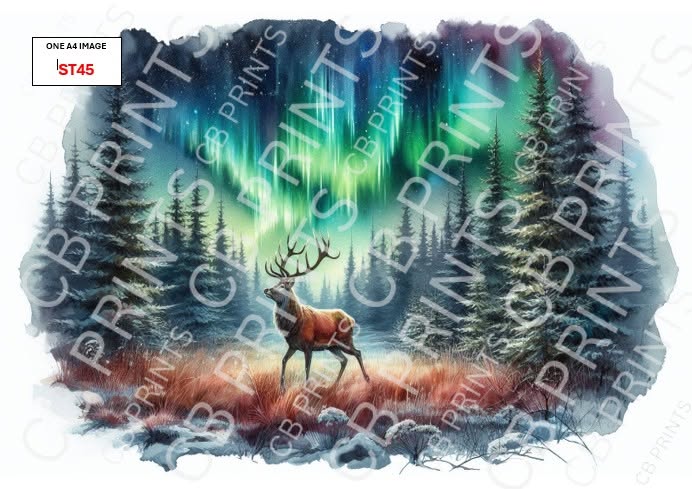 Stag Decoupage Print ST45 | Mulberry Paper