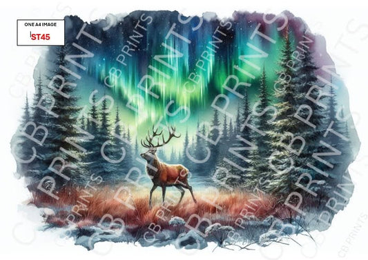 Stag Decoupage Print ST45 | Mulberry Paper