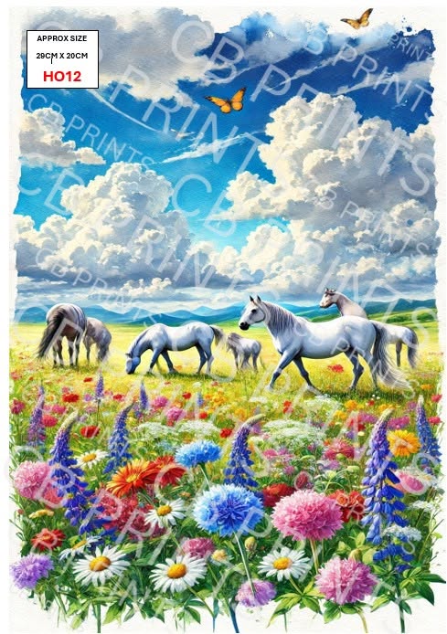Horse Decoupage Paper HO12 – Mulberry Paper Print