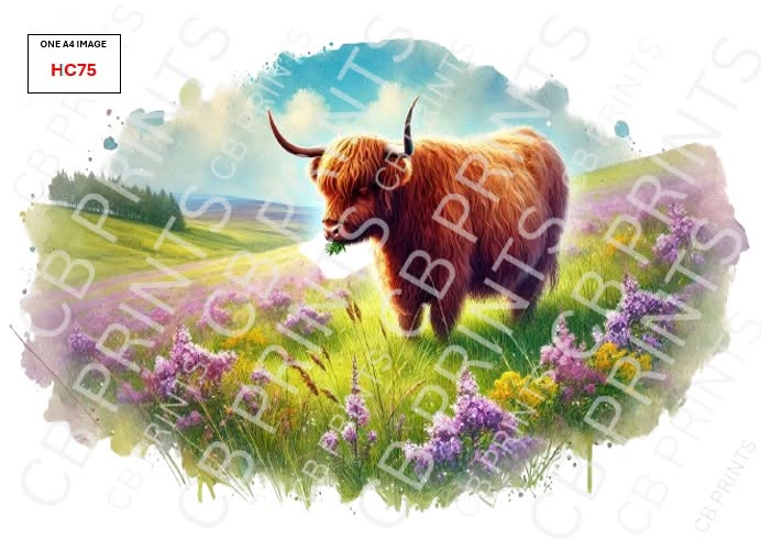 Highland Cow Decoupage Print HC75 | Mulberry Paper
