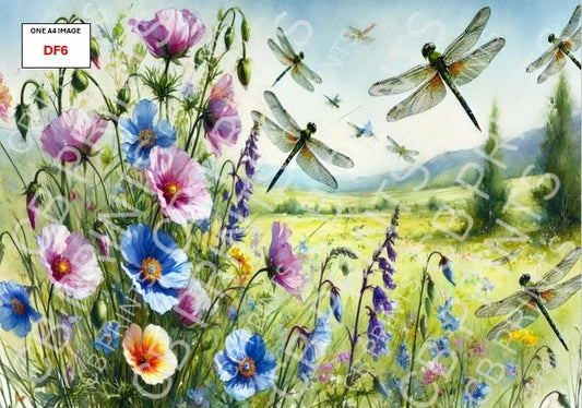 Dragonfly Decoupage Paper Print DF6 – Mulberry Paper