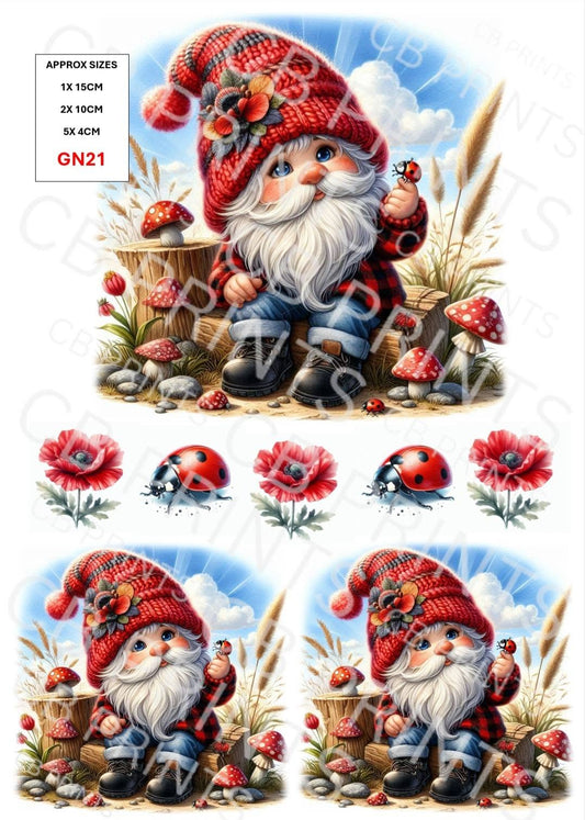 Gnome/Gonk Decoupage Paper Print GN21 – Mulberry Paper