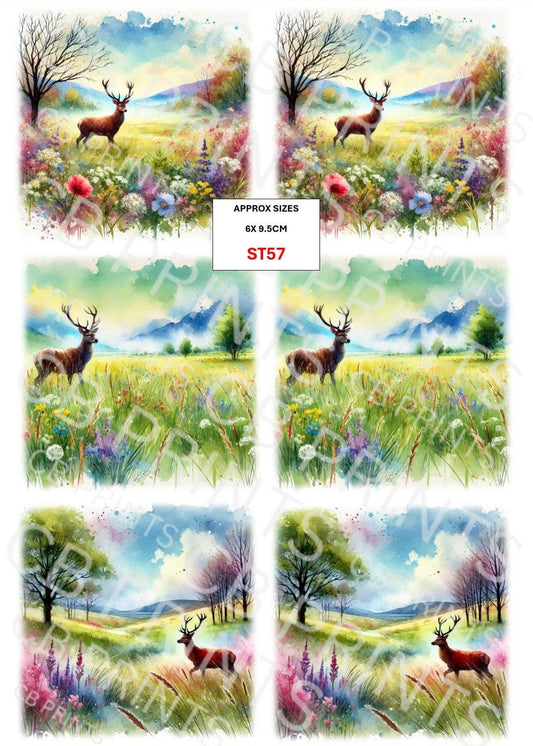 Stag Decoupage Print ST57 | Mulberry Paper