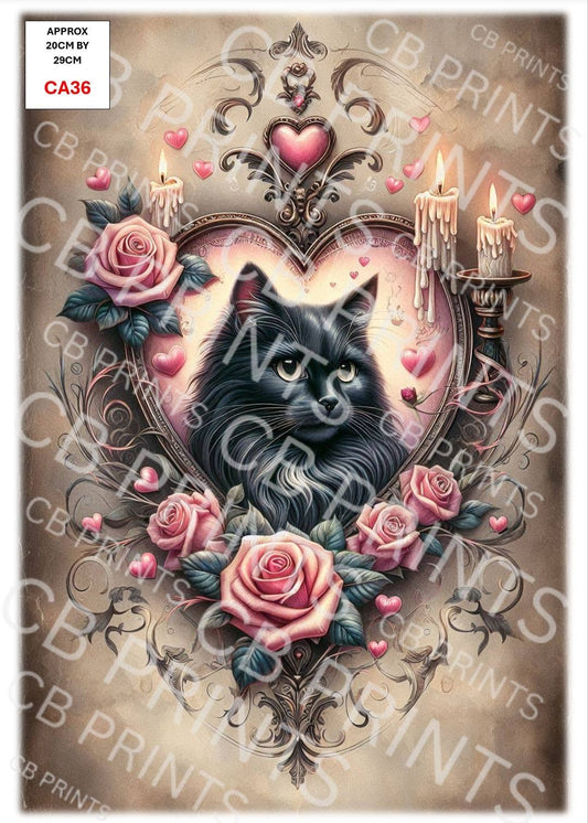 Cat Decoupage Paper CA36 – Mulberry Paper Print