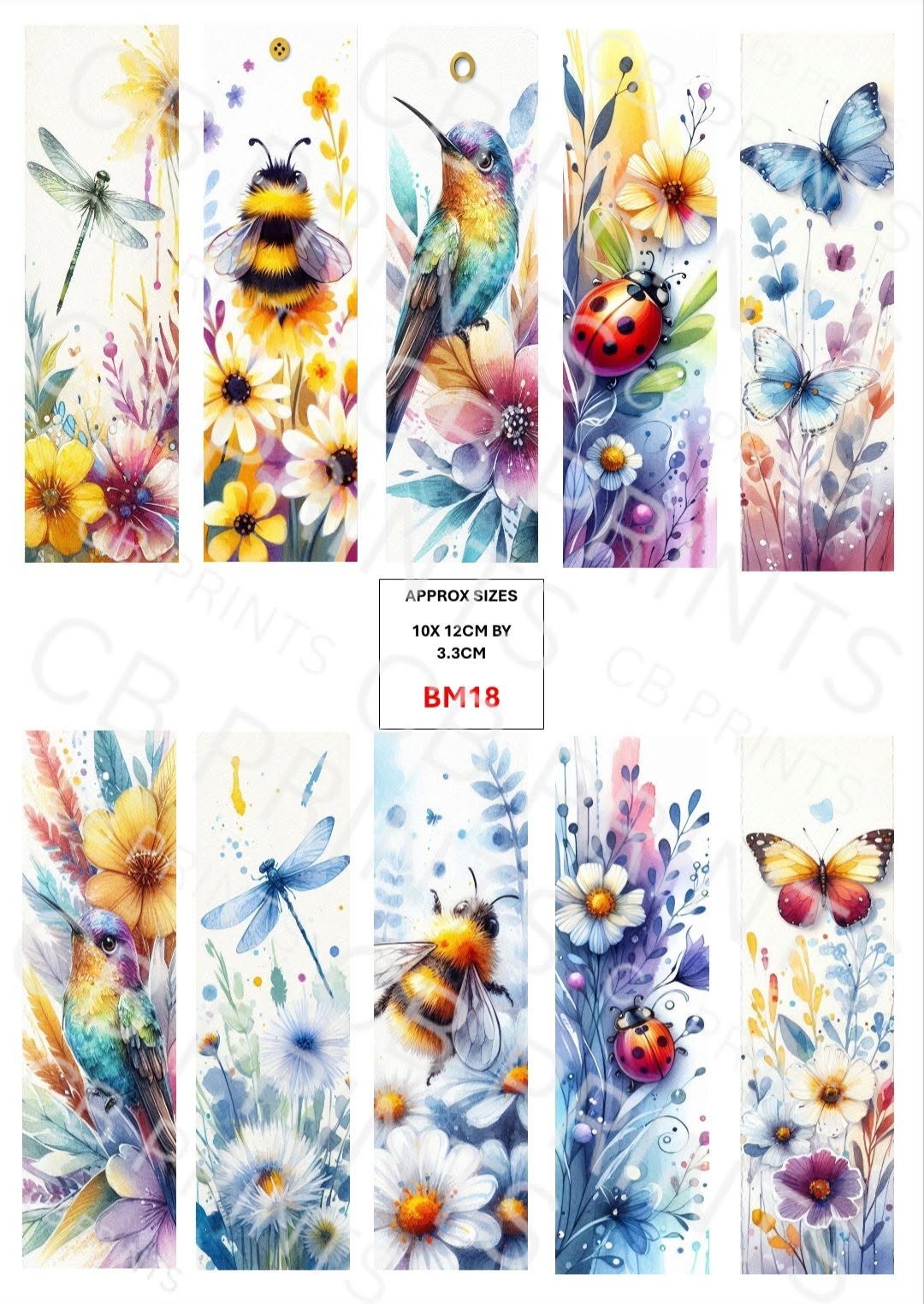 Bookmark Decoupage Paper Print BM18 – Mulberry Paper
