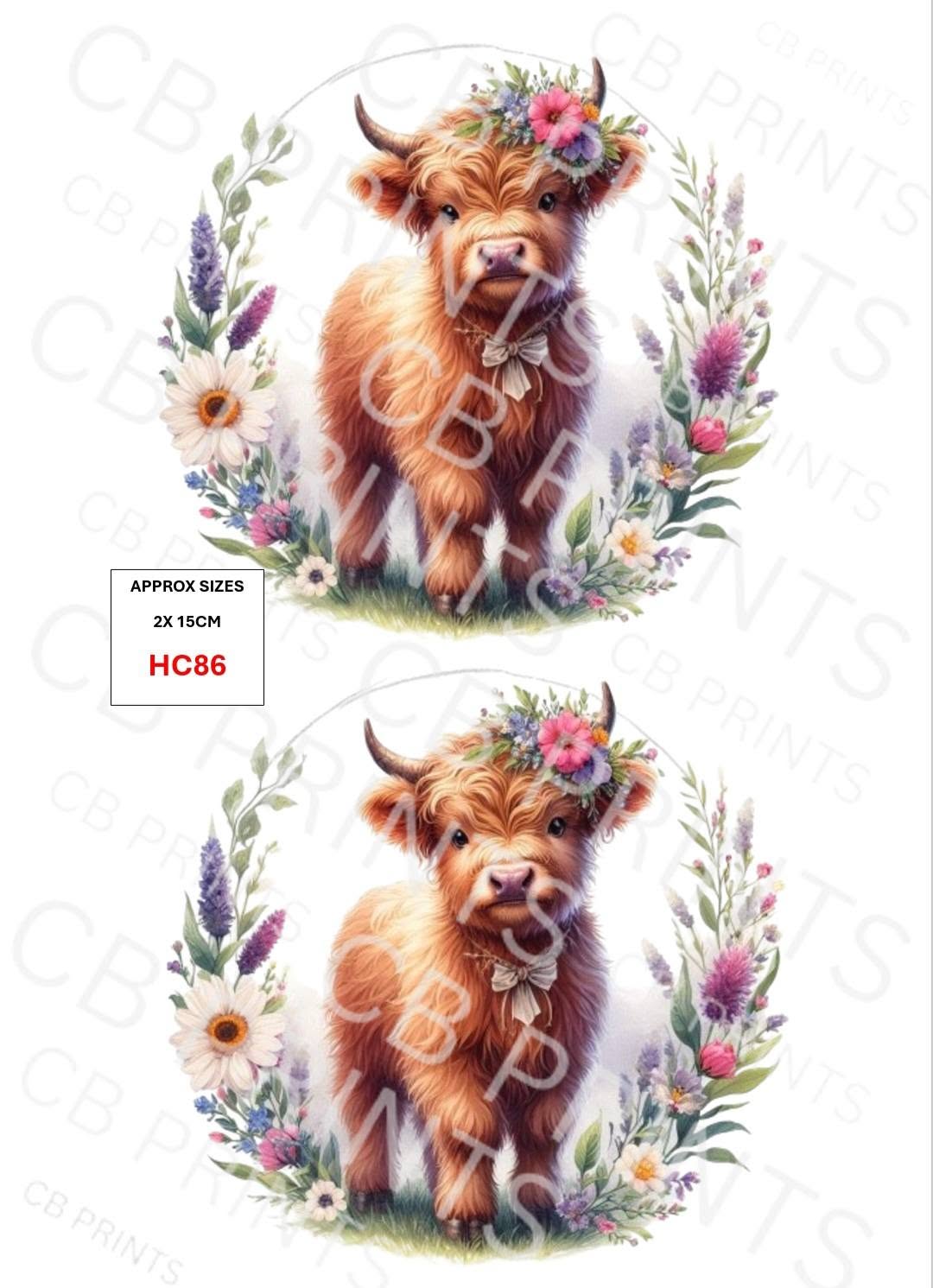 Highland Cow Decoupage Print HC86 | Mulberry Paper