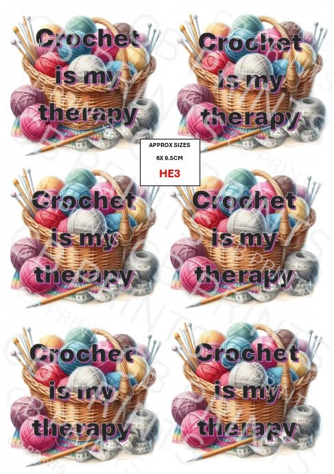 Crochet Decoupage Paper Print HE3 | Mulberry Paper | CB Paper Prints