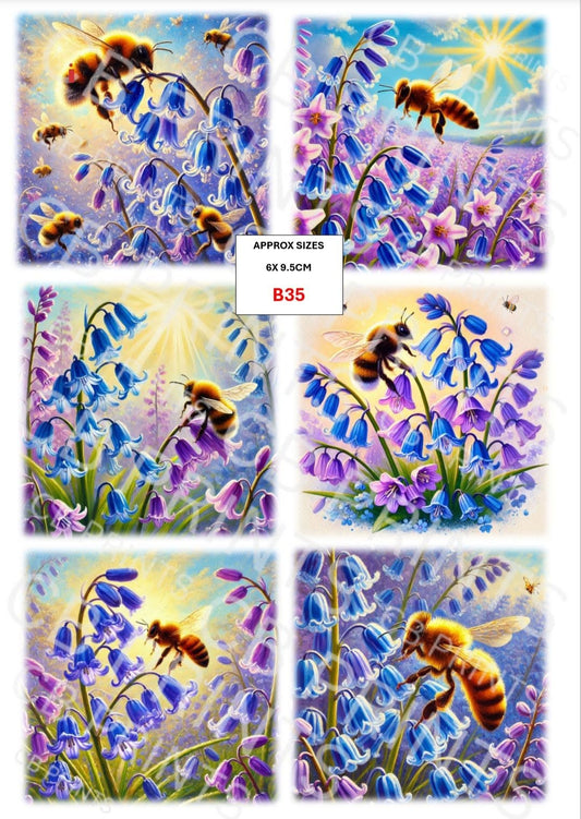 Bee Decoupage Print B35 | Mulberry Paper
