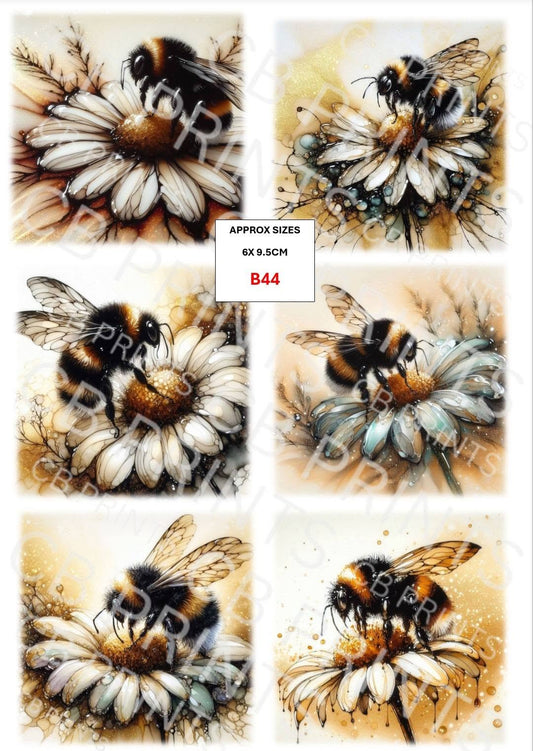 Bee Decoupage Print B44 | Mulberry Paper