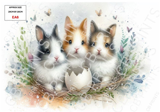 Easter rabbit Decoupage Paper EA6 – Mulberry Paper Print