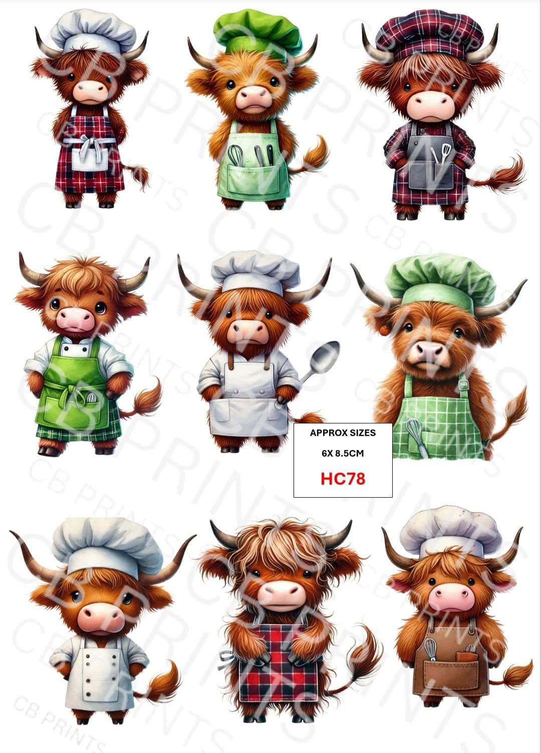 Highland Cow Decoupage Print HC78 | Mulberry Paper