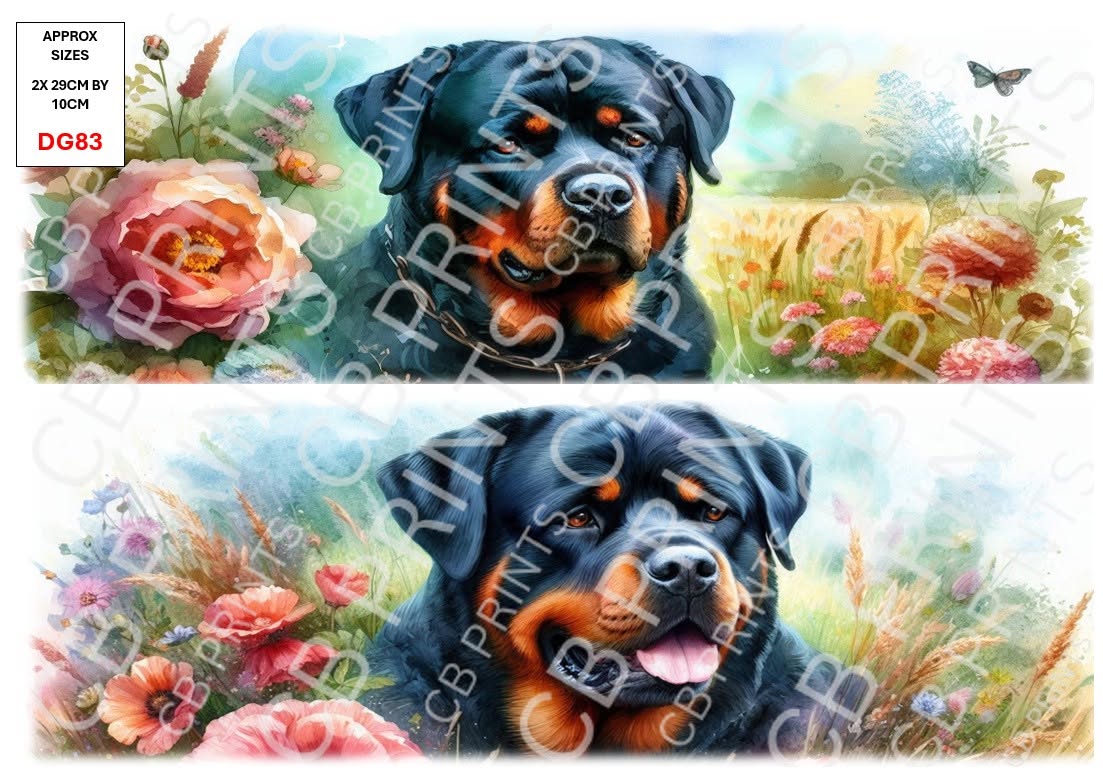 Rottweiler Dog Decoupage Print DG83 | Mulberry Paper