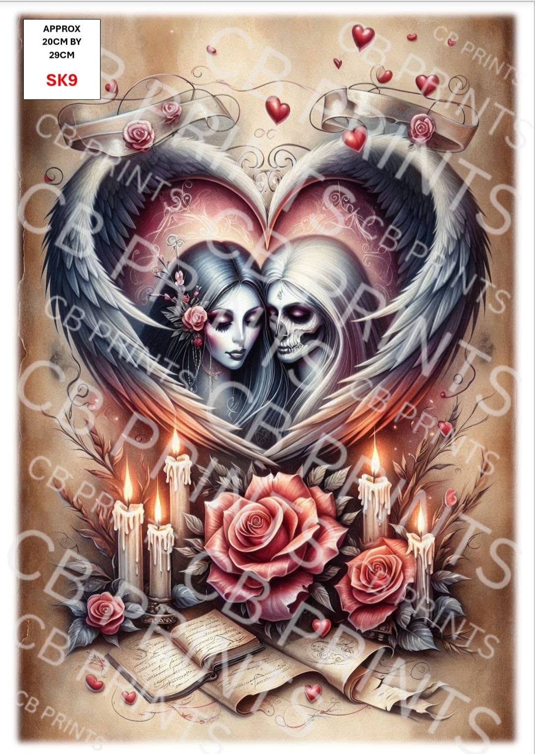 Skull Decoupage Paper Print SK9 – Mulberry Paper
