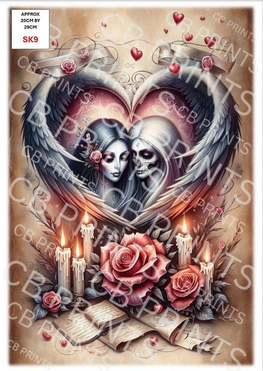 Skull Decoupage Paper Print SK9 – Mulberry Paper