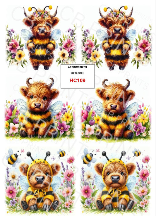 Highland Cow Decoupage Print HC109 | Mulberry Paper