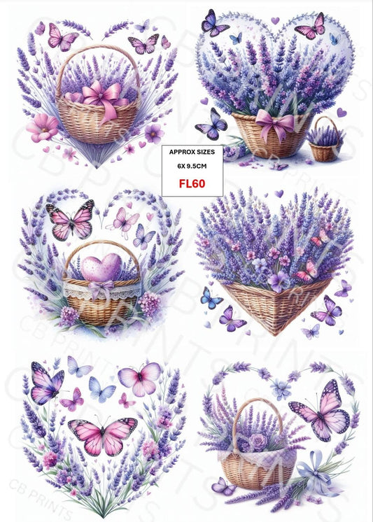 Butterfly Decoupage Paper Print FL60 – Mulberry Paper